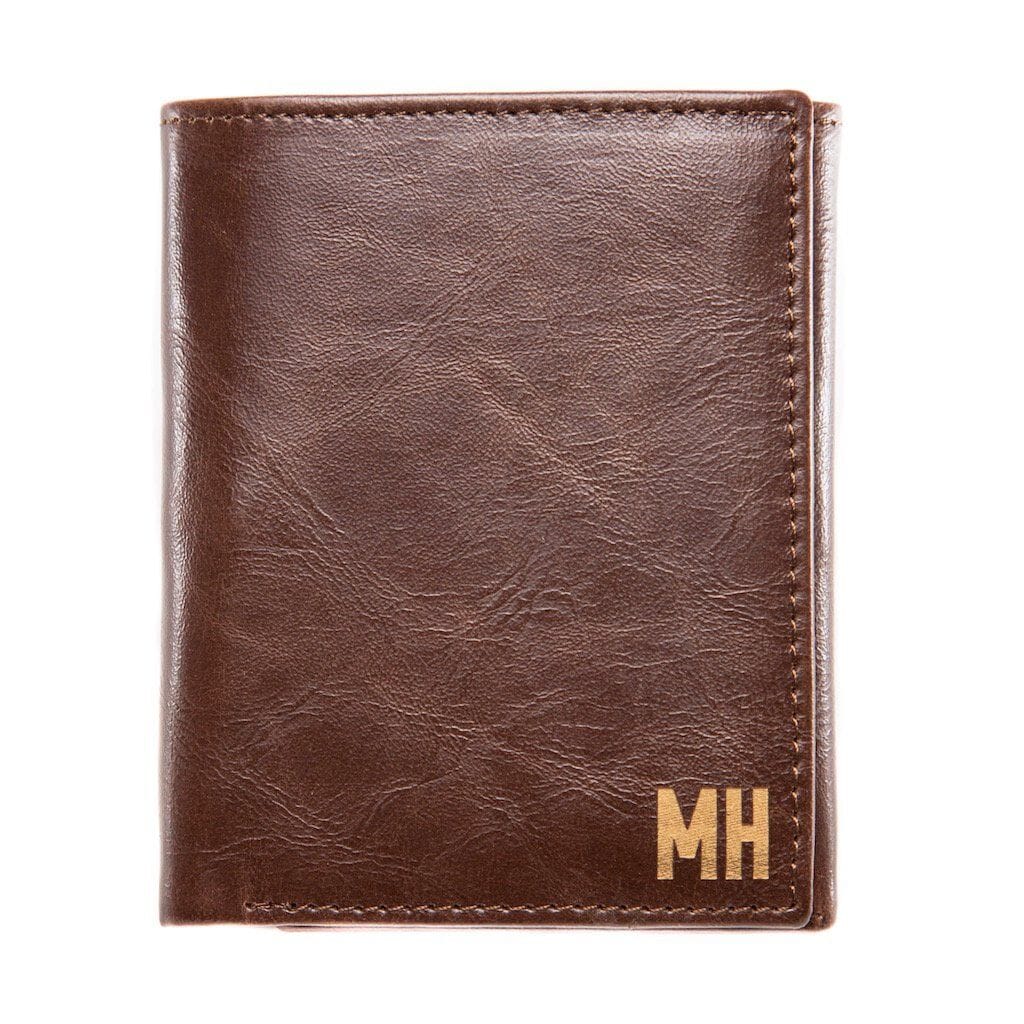 Branded Trifold Wallet Men&#39;s Leather Wallet Swanky Badger 