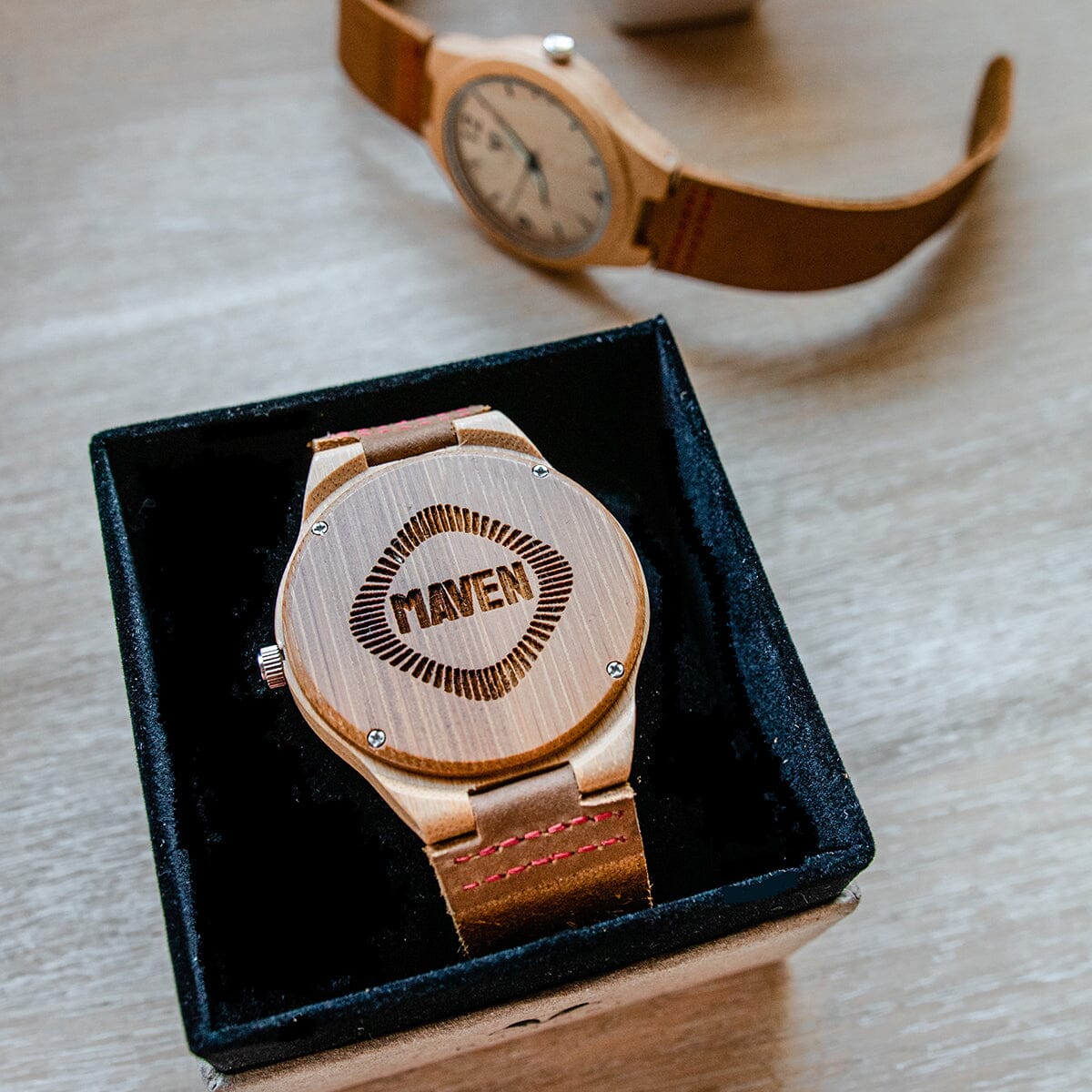 Branded Bamboo Tailored Watch Personalized Wooden Watch Swanky Badger 