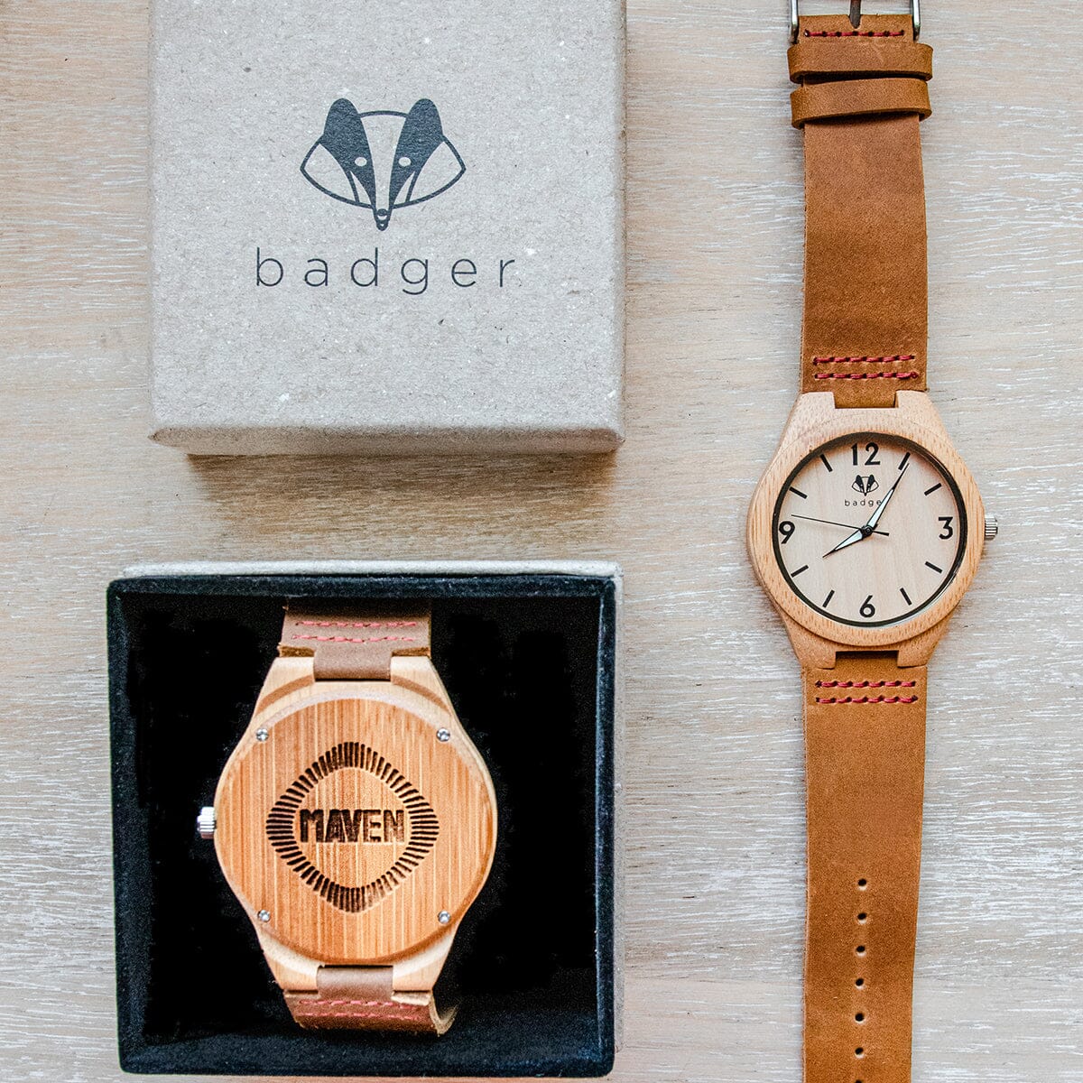 Father s Day Tailored Bamboo Wooden Watch Swanky Badger