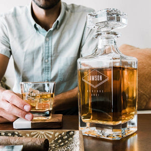 Decanter Set: Father's Day Personalized Whiskey Decanter Swanky Badger 