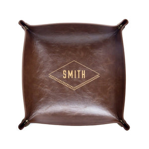 Catchall Tray: Diamond Catchall Tray Swanky Badger Brown 