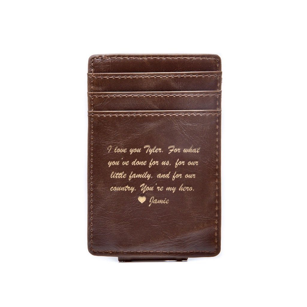 Personalized Faux Leather Money Clip