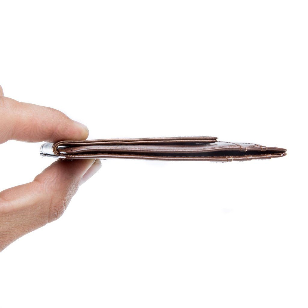 Two toned chocolate money clip bifold with the classy LV #diamondbarleather
