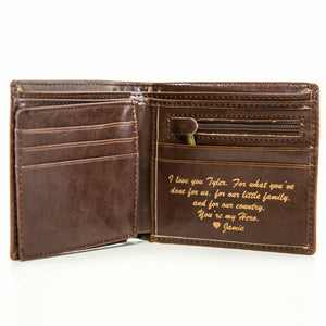 Personalized Wallet: Valentine Men's Leather Wallet Swanky Badger 