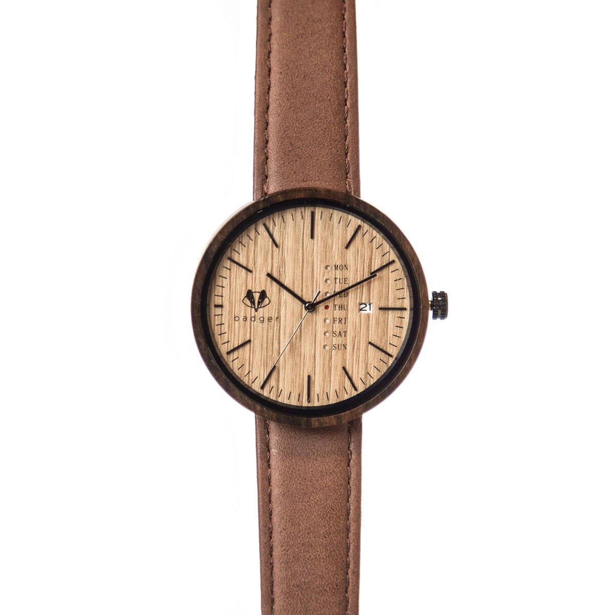Branded Sandalwood Modern Brown Watch Personalized Wooden Watch Swanky Badger 