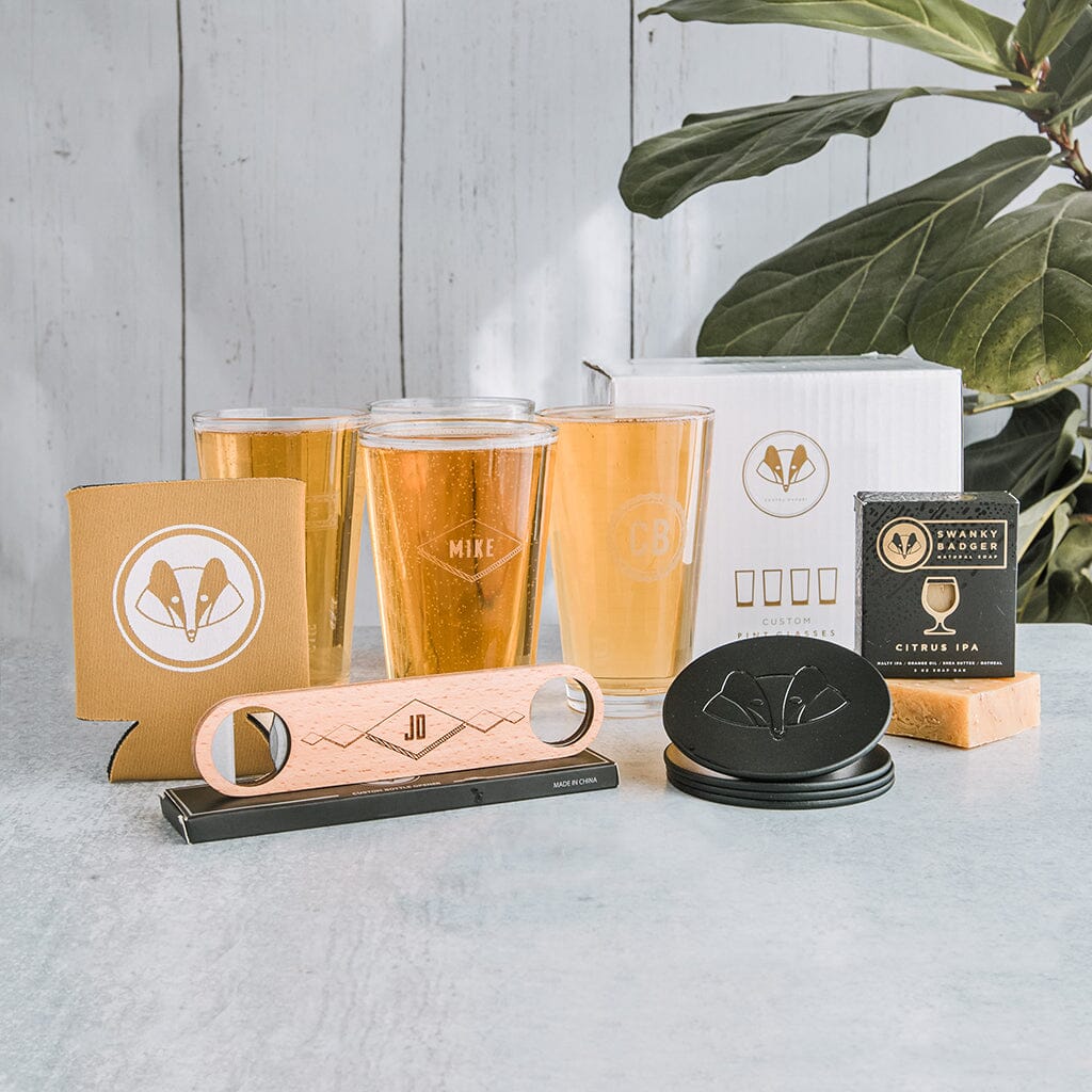 Beer Lover's Dream Bundle Swanky Badger Brown Coasters 