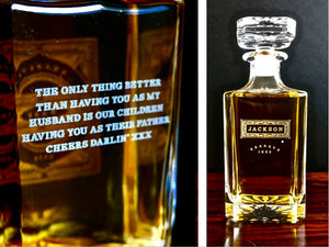 Whiskey Decanter: Father's Day Personalized Whiskey Decanter Swanky Badger Decanter Only (front engraved) No 