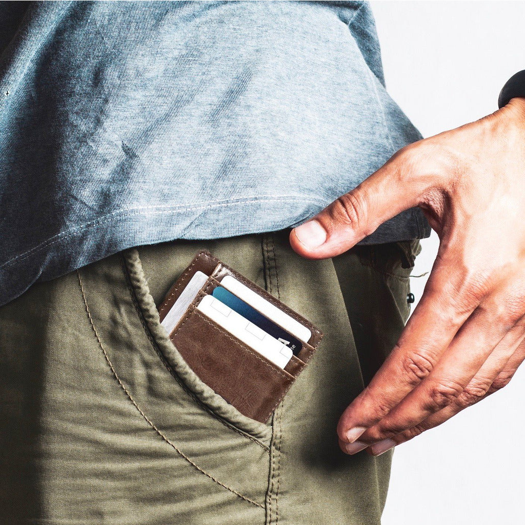 Front Pocket Wallet: Diamond Men's Leather Wallet Swanky Badger Brown 