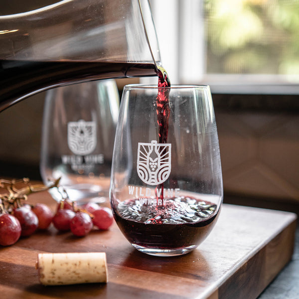 Etched Monogram Red Wine Glass