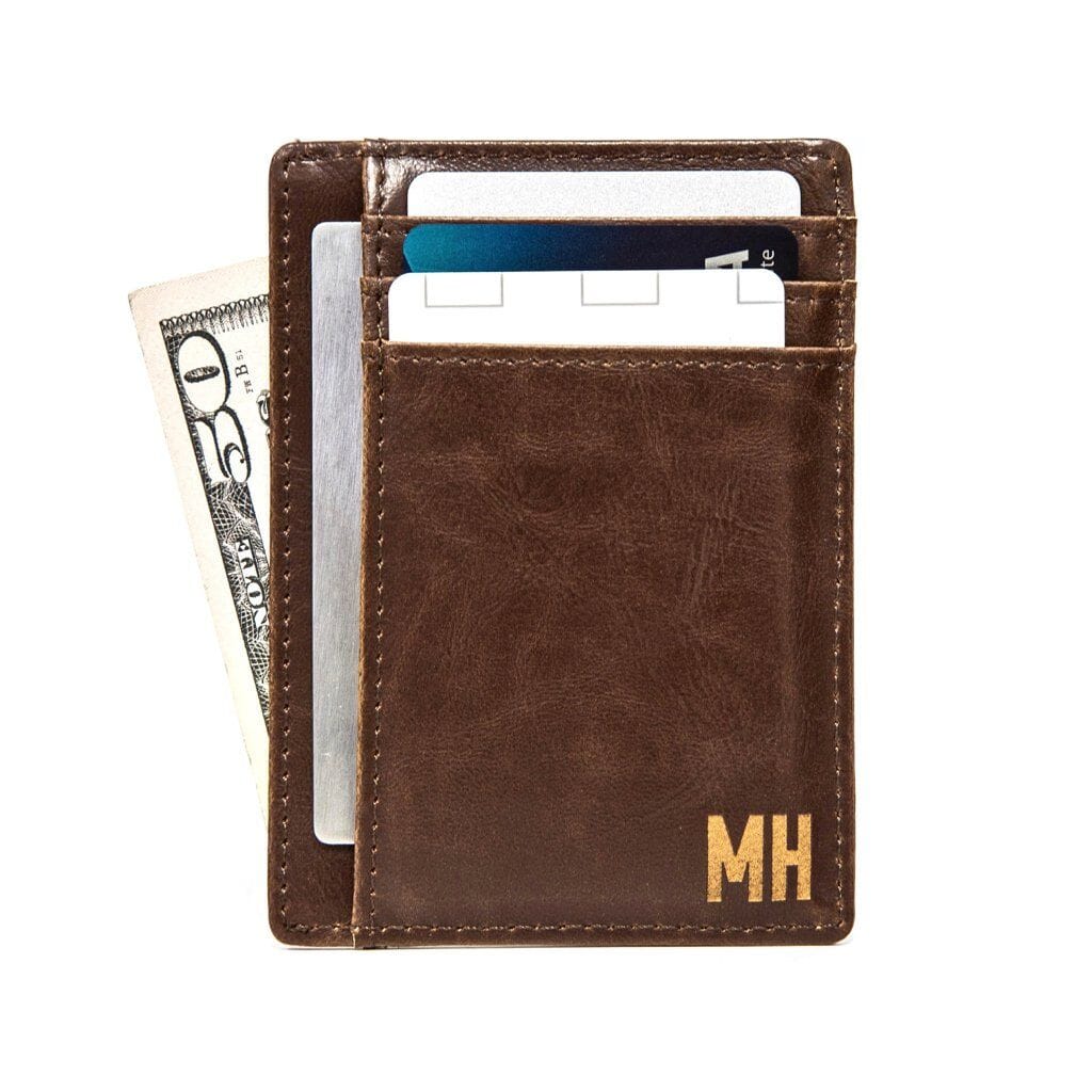 Branded Front Pocket Wallet Men's Leather Wallet Swanky Badger Brown 