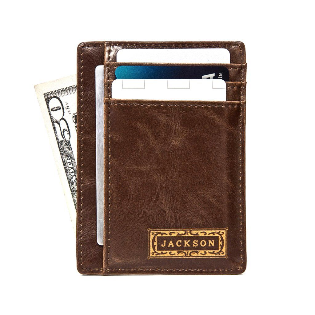 Personalized Front Pocket Leather Wallet - Classic