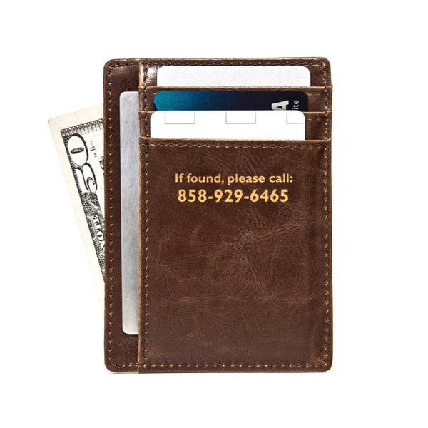 Brown Louisville Cardinals Personalized Front Pocket Wallet
