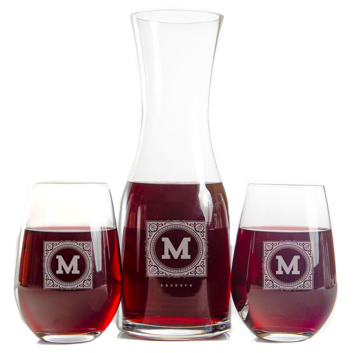 Personalized Stemless Wine Glasses - Heirloom