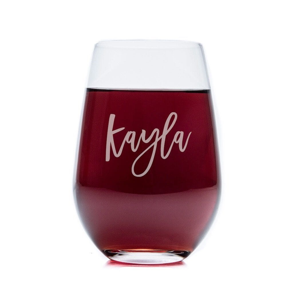 Trendy Script Name Personalized 19 oz Red Wine Glass