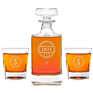 Whiskey Decanter: The Medalist Personalized Whiskey Decanter Swanky Badger 