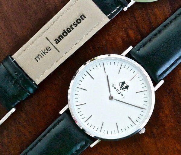 Classic Stainless Watch: Name Personalized Watch Swanky Badger Yes (up to 20 words) Silver / Black 